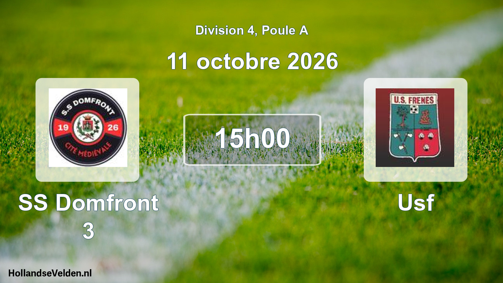 Scheduled Match: SS Domfront 3 - Usf (11 October 2026)