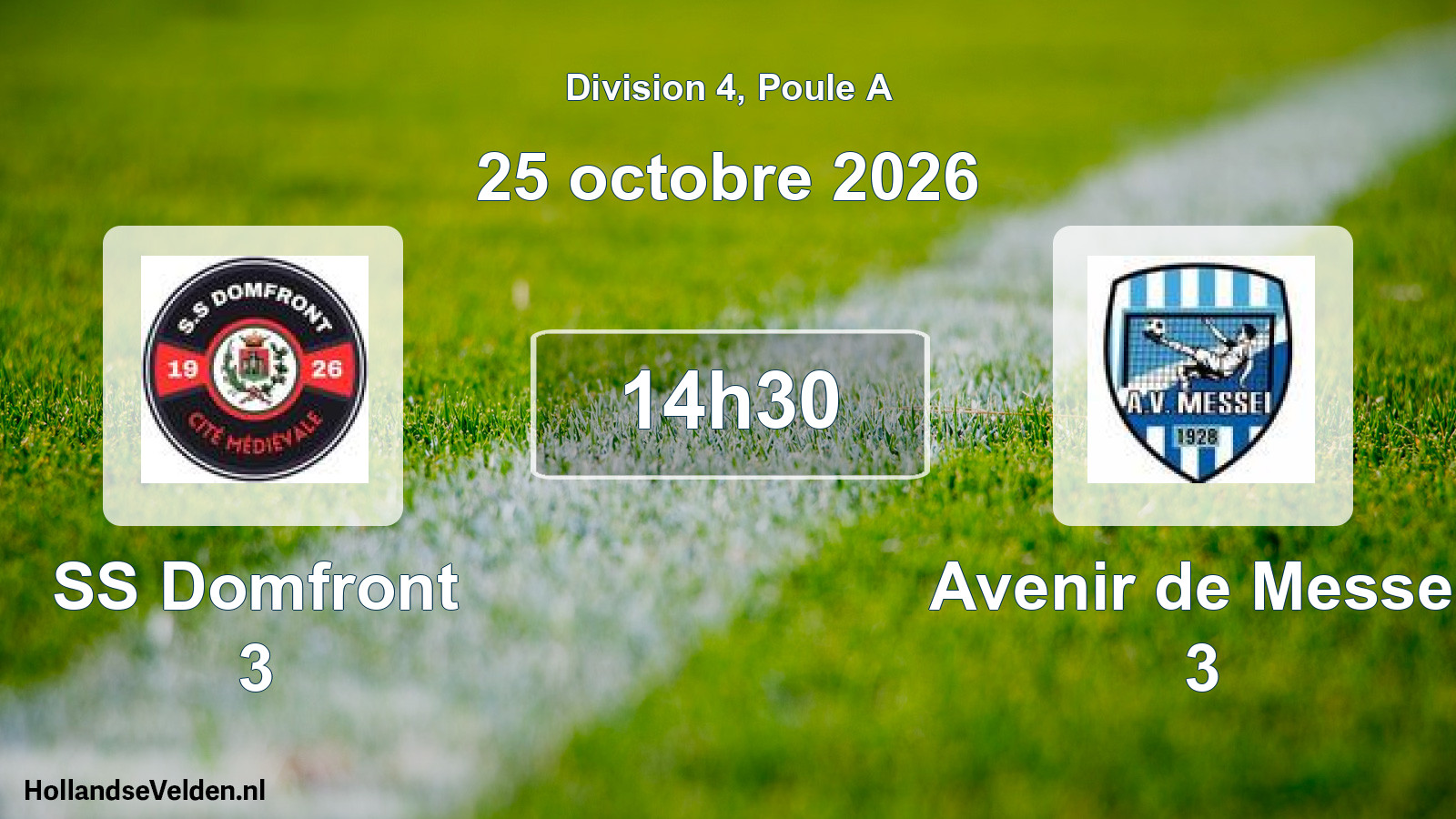 Match programmé: SS Domfront 3 - Avenir de Messei 3 (25 octobre 2026)