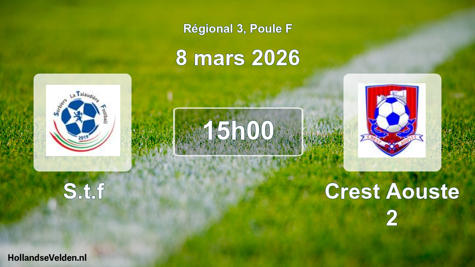 Geplande wedstrijd: S.t.f - Crest Aouste 2 (8 mars 2026)