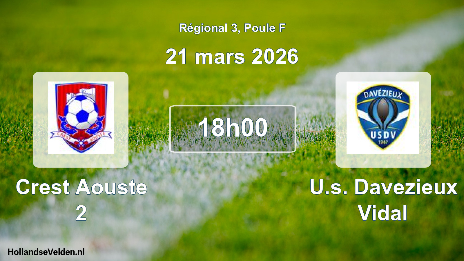 Geplande wedstrijd: Crest Aouste 2 - U.s. Davezieux Vidal (21 mars 2026)