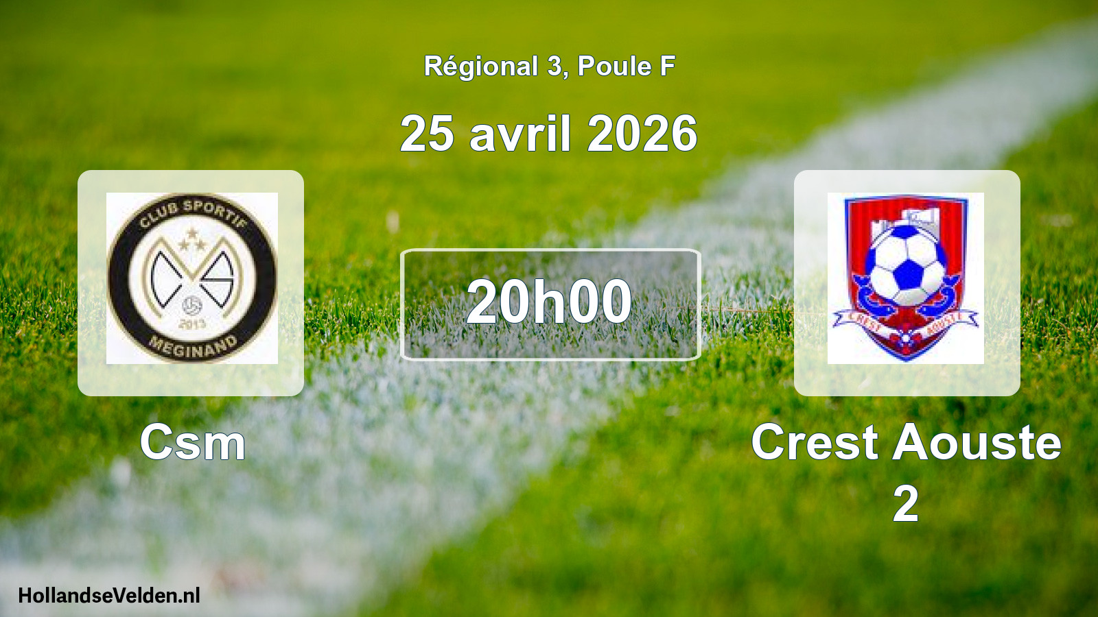Scheduled Match: Csm - Crest Aouste 2 (25 April 2026)