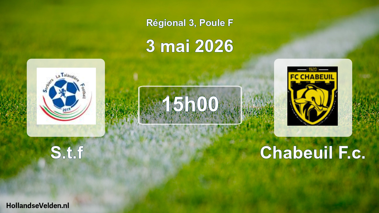 Geplande wedstrijd: S.t.f - Chabeuil F.c. (3 mei 2026)