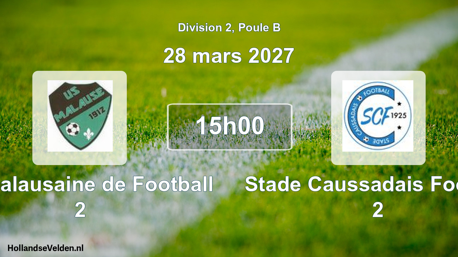 Match programmé: US Malausaine de Football 2 - Stade Caussadais Football 2 (28 mars 2027)