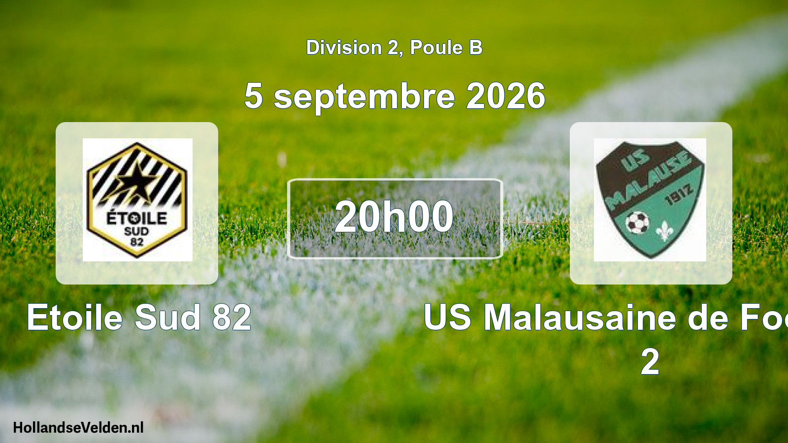 Match programmé: Etoile Sud 82 - US Malausaine de Football 2 (5 septembre 2026)