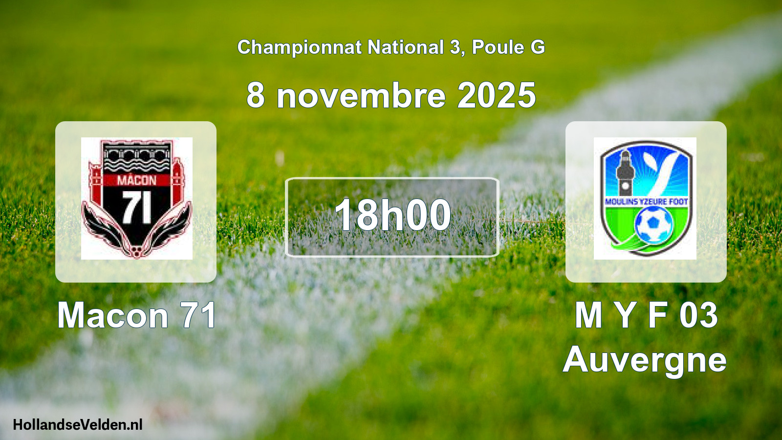 Geplande wedstrijd: Macon 71 - M Y F 03 Auvergne (8 novembre 2025)