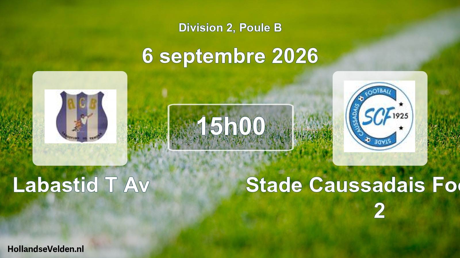 Match programmé: Labastid T Av - Stade Caussadais Football 2 (6 septembre 2026)