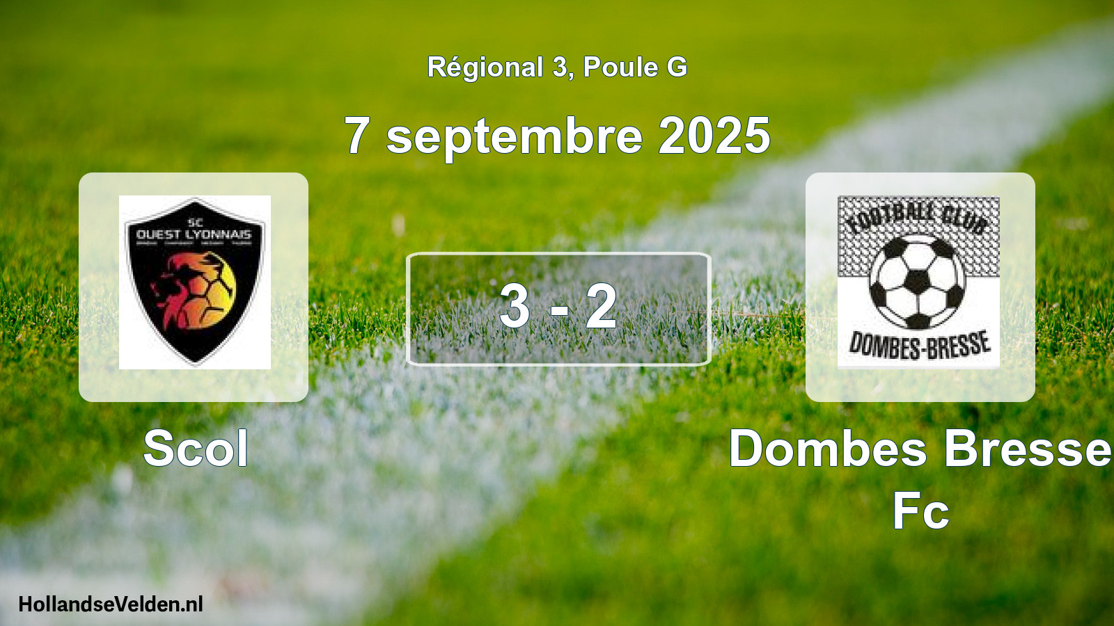 Gespeelde wedstrijd: Scol - Dombes Bresse Fc 3 - 2 (7 september 2025)