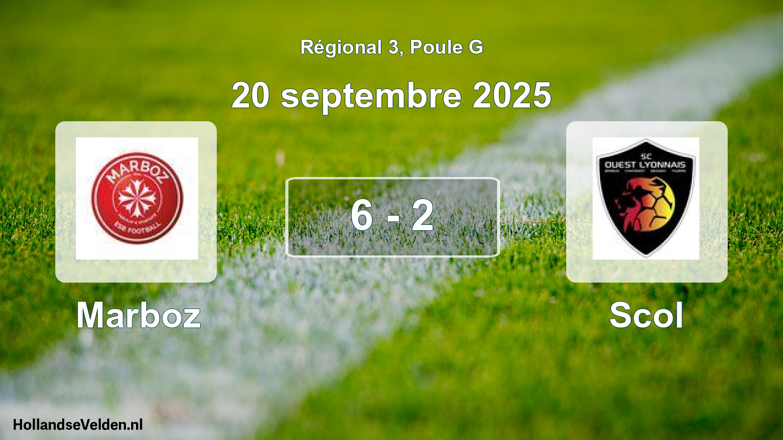 Gespeelde wedstrijd: Marboz - Scol 6 - 2 (20 septembre 2025)