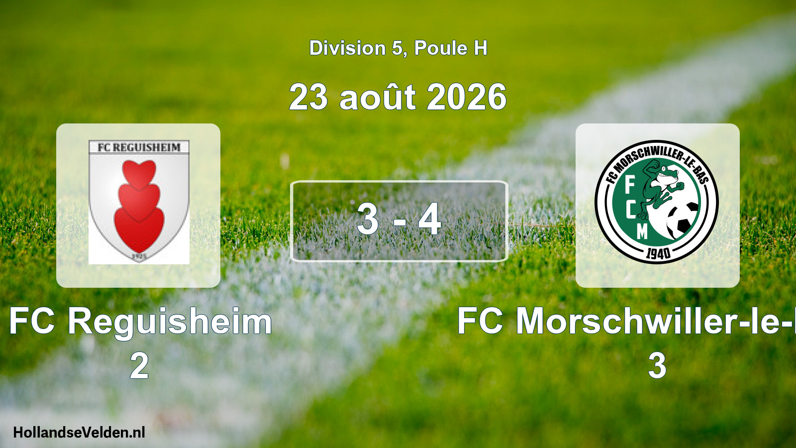 Scheduled Match: FC Reguisheim 2 - FC Morschwiller-le-Bas 3 (23 August 2026)