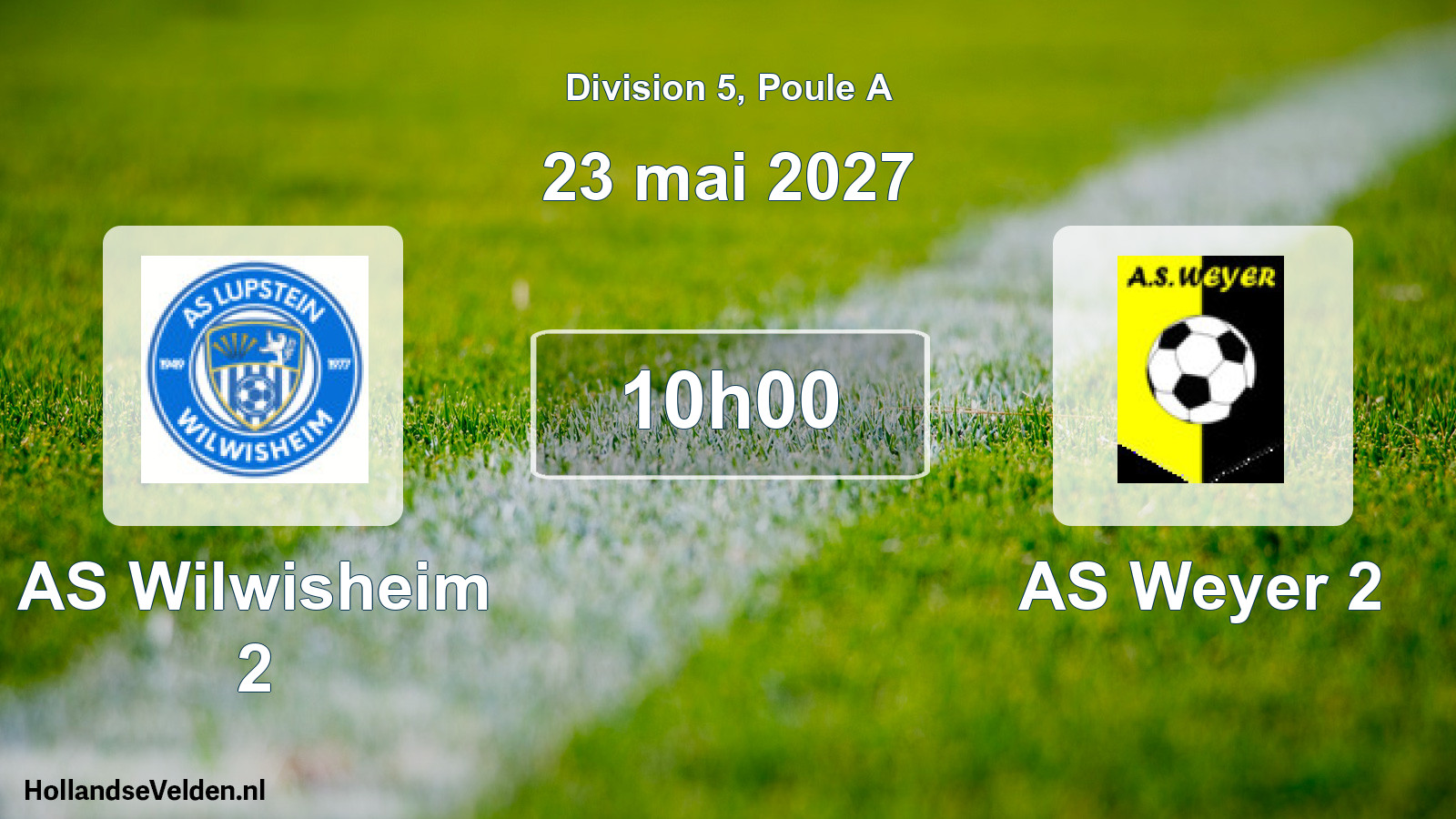 Scheduled Match: AS Wilwisheim 2 - AS Weyer 2 (23 May 2027)