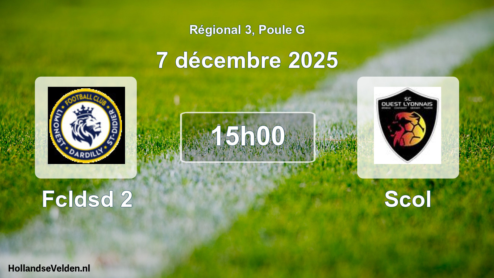 Geplande wedstrijd: Fcldsd 2 - Scol (7 décembre 2025)