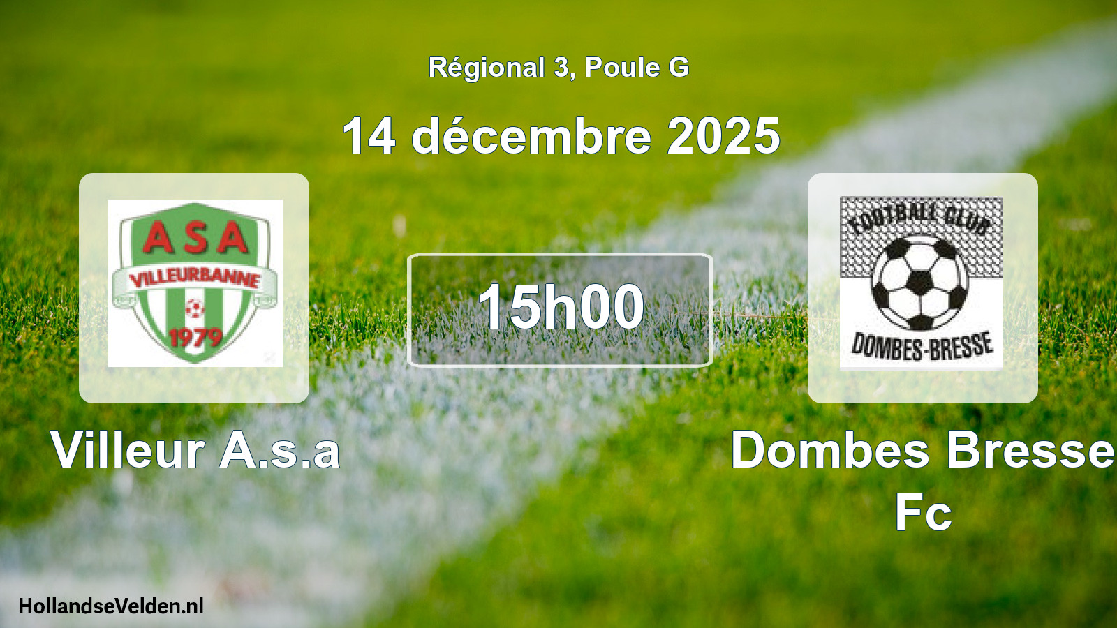 Scheduled Match: Villeur A.s.a - Dombes Bresse Fc (14 December 2025)