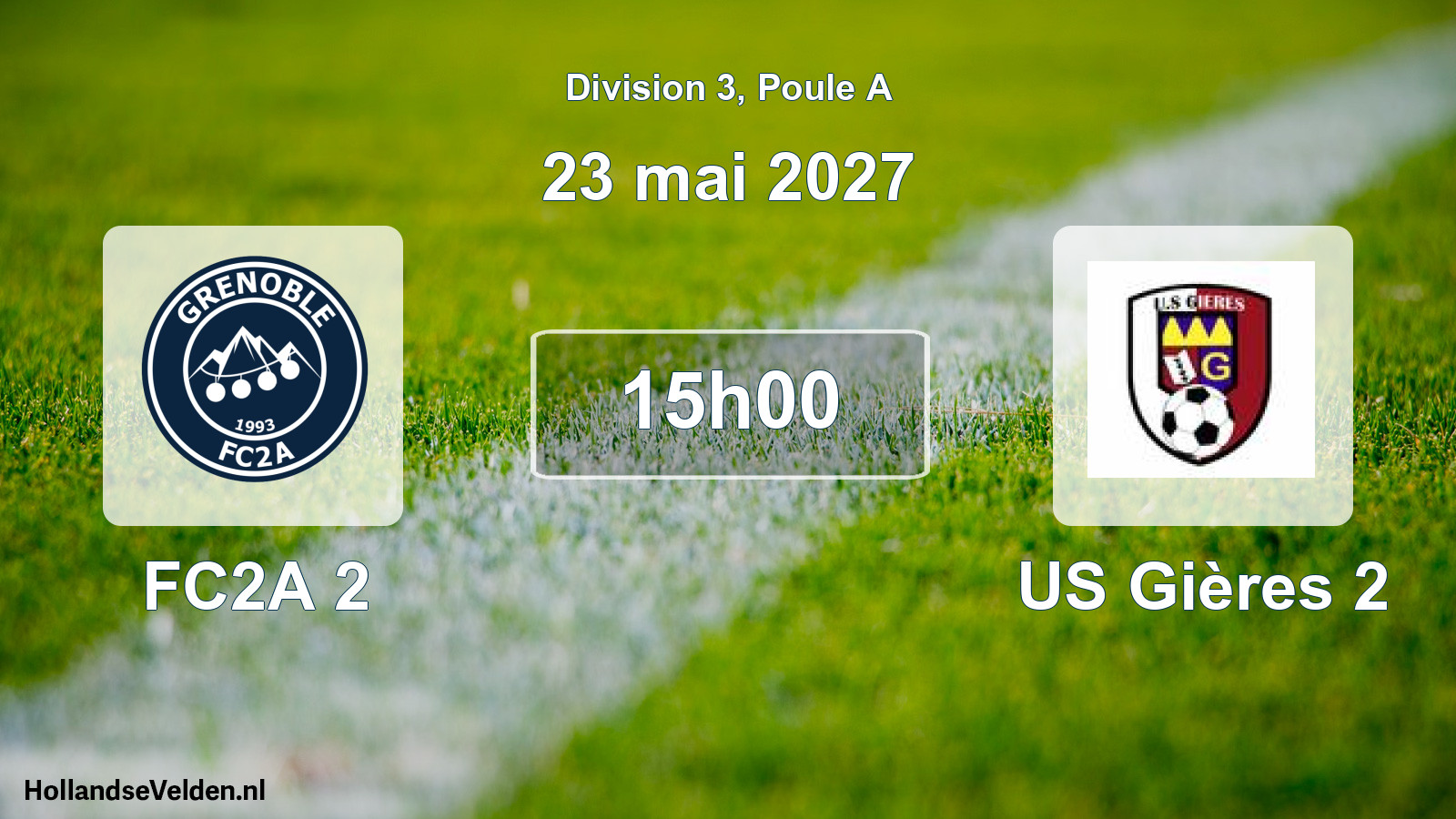 Geplande wedstrijd: FC2A 2 - US Gières 2 (23 mei 2027)