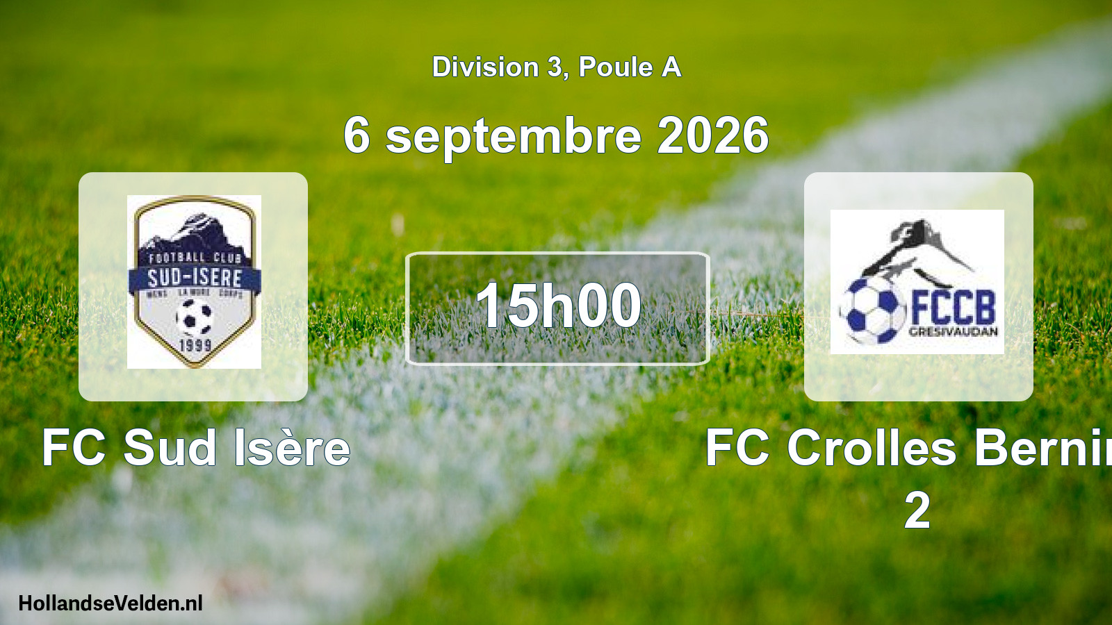 Scheduled Match: FC Sud Isère - FC Crolles Bernin 2 (6 September 2026)