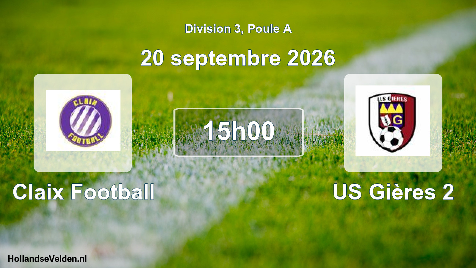 Scheduled Match: Claix Football - US Gières 2 (20 September 2026)