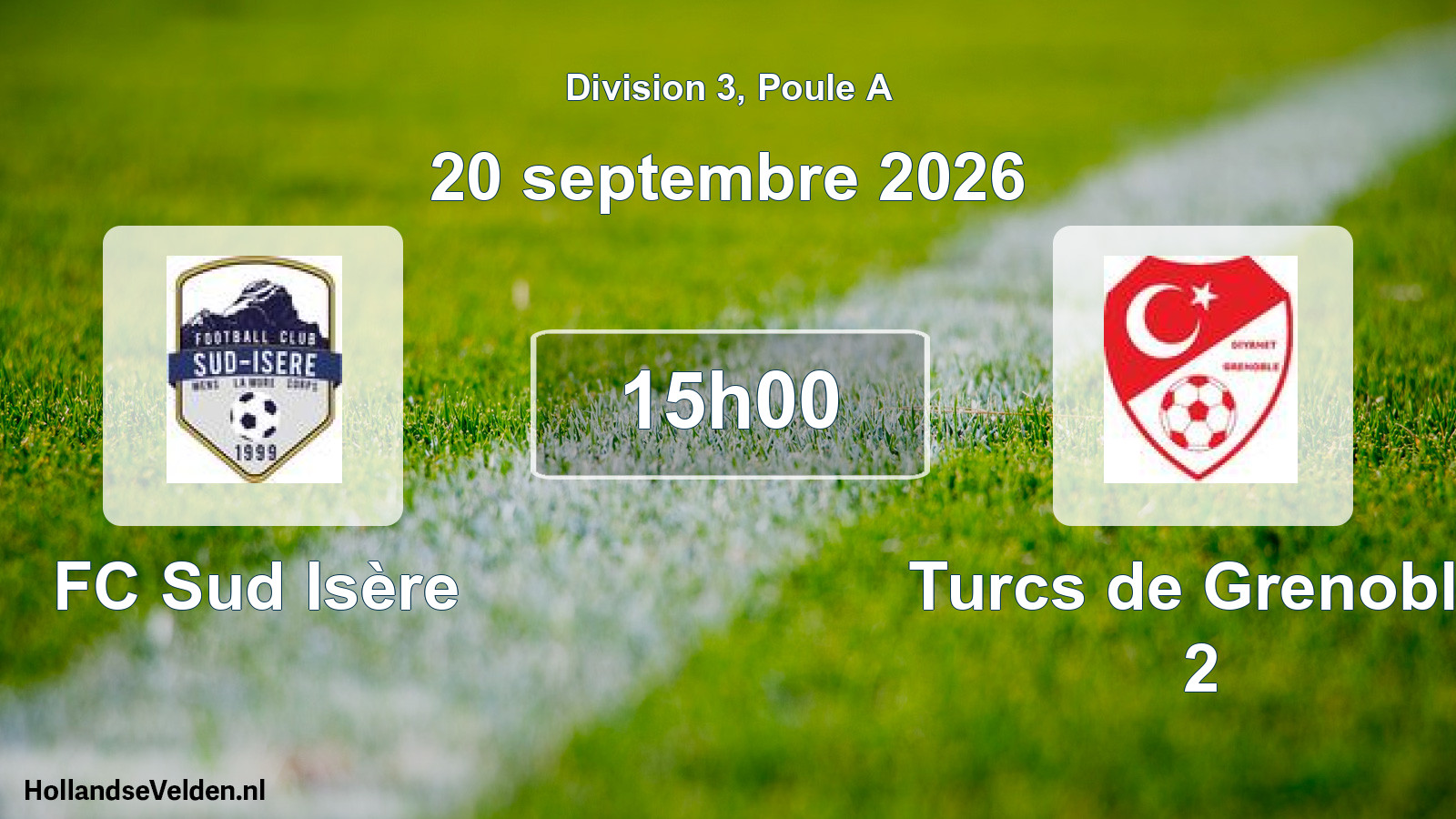 Match programmé: FC Sud Isère - Turcs de Grenoble 2 (20 septembre 2026)