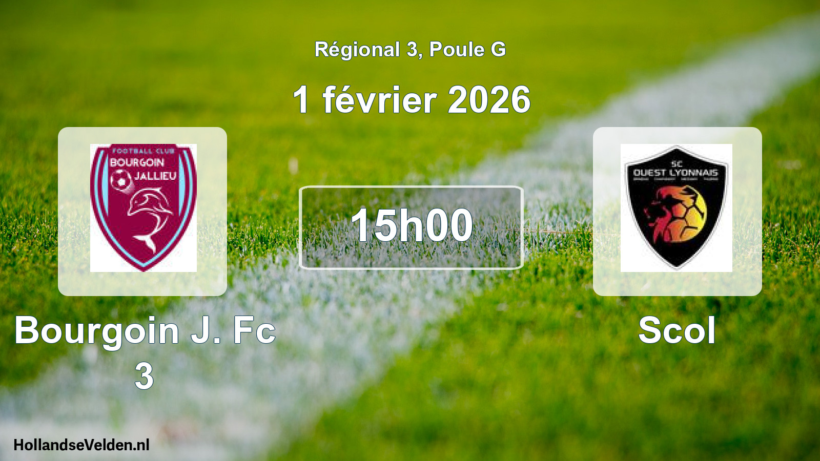 Geplande wedstrijd: Bourgoin J. Fc 3 - Scol (1 février 2026)