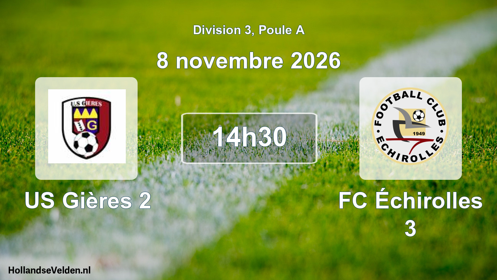 Match programmé: US Gières 2 - FC Échirolles 3 (8 novembre 2026)