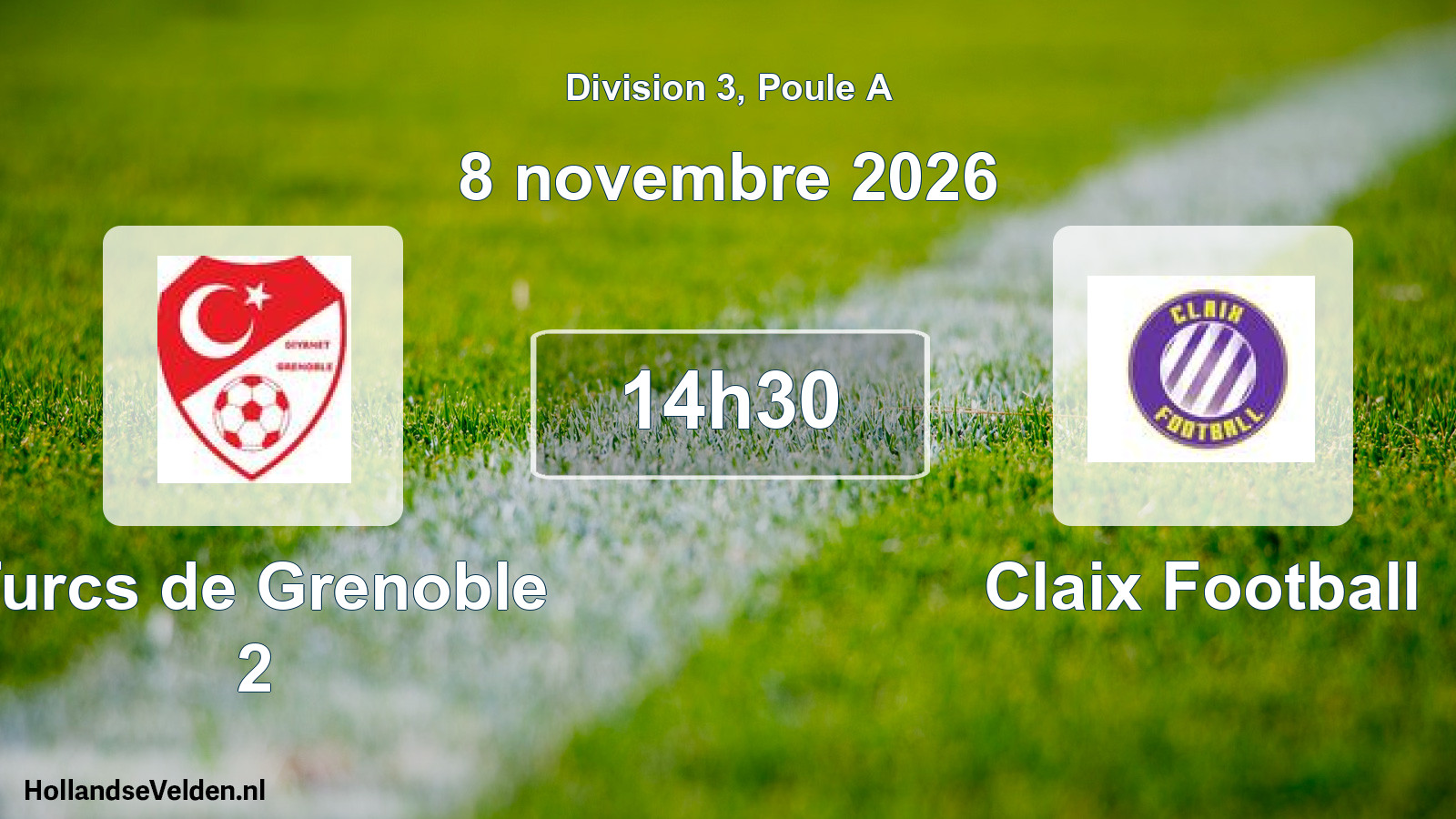 Scheduled Match: Turcs de Grenoble 2 - Claix Football (8 November 2026)