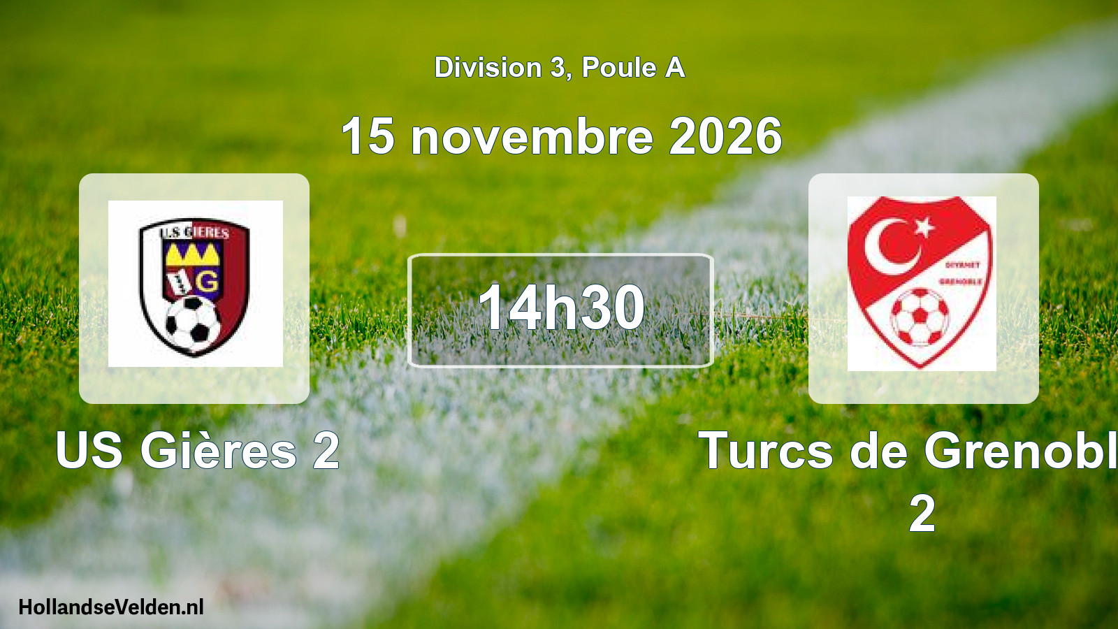 Geplande wedstrijd: US Gières 2 - Turcs de Grenoble 2 (15 november 2026)