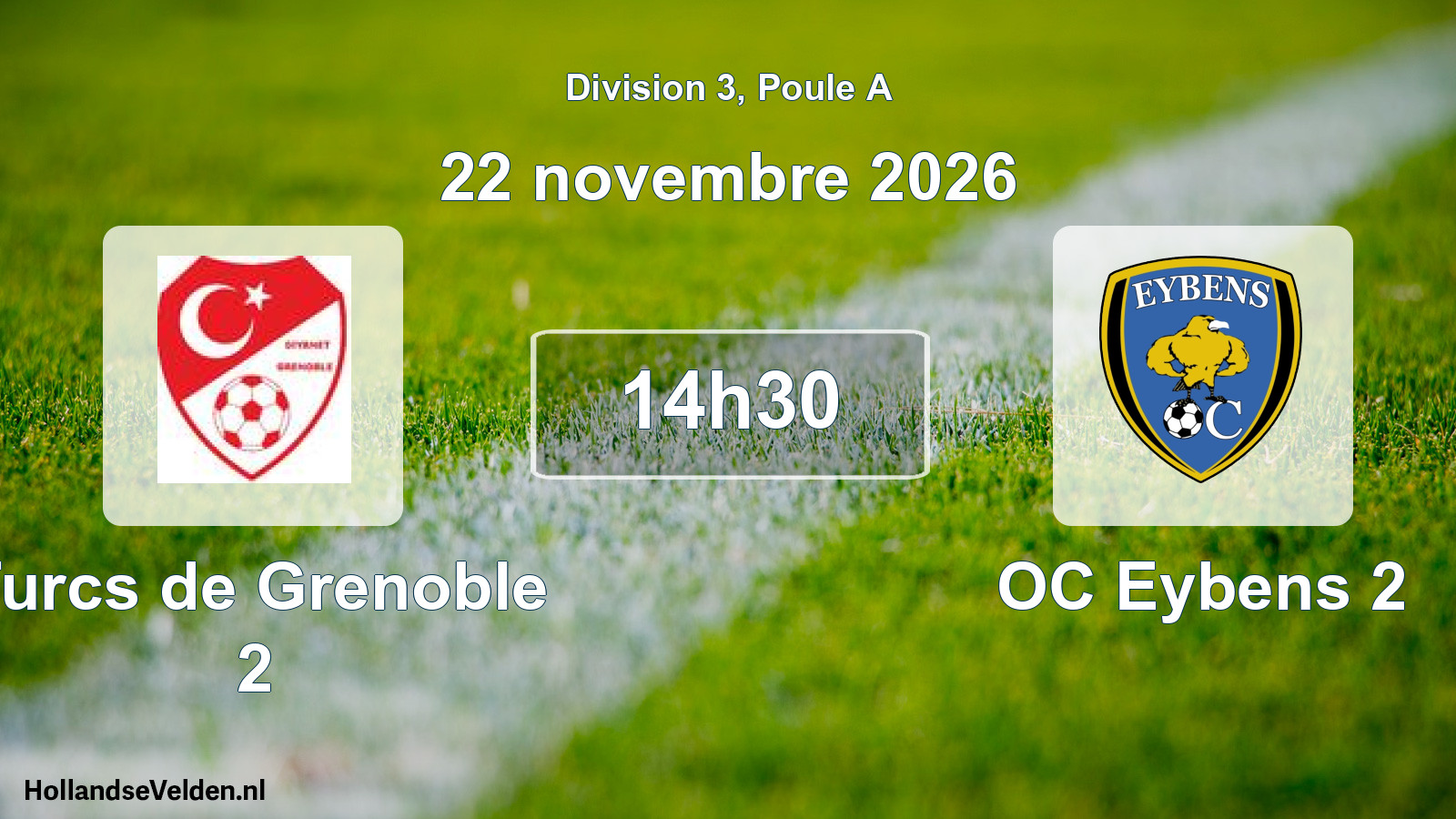 Match programmé: Turcs de Grenoble 2 - OC Eybens 2 (22 novembre 2026)