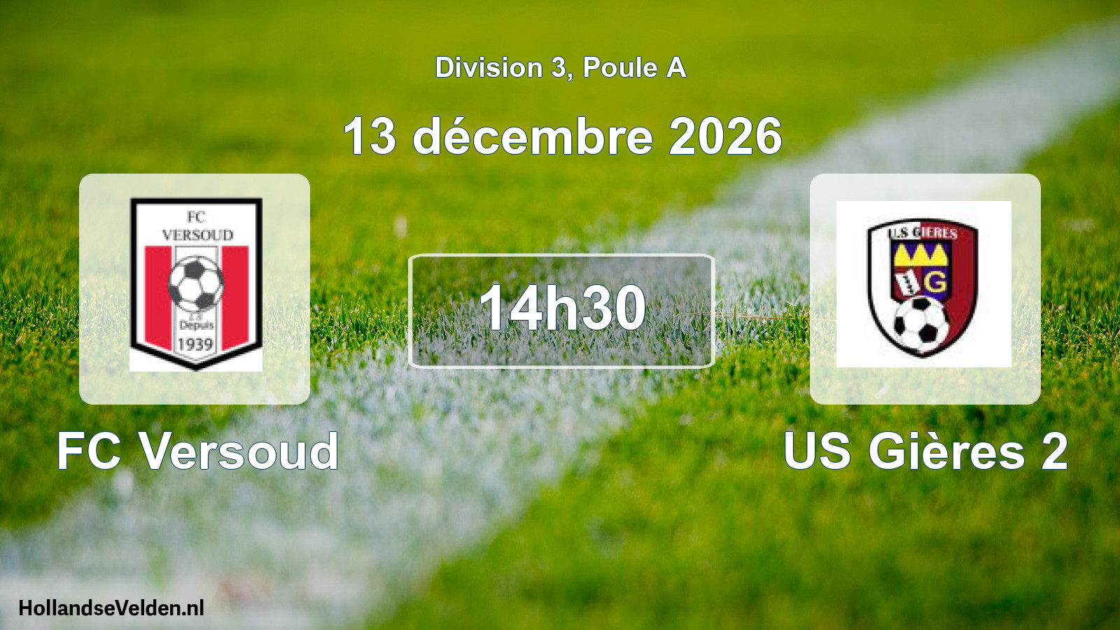 Match programmé: FC Versoud - US Gières 2 (13 décembre 2026)
