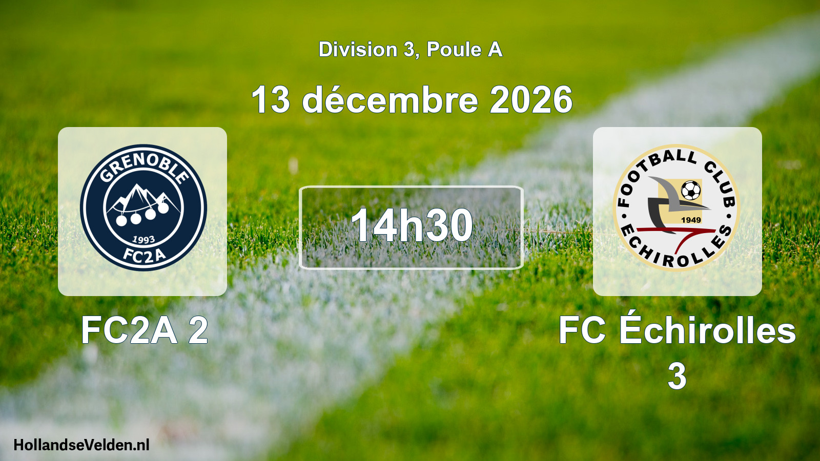 Match programmé: FC2A 2 - FC Échirolles 3 (13 décembre 2026)