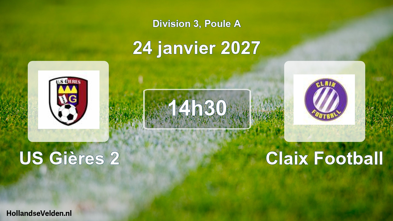 Scheduled Match: US Gières 2 - Claix Football (24 January 2027)