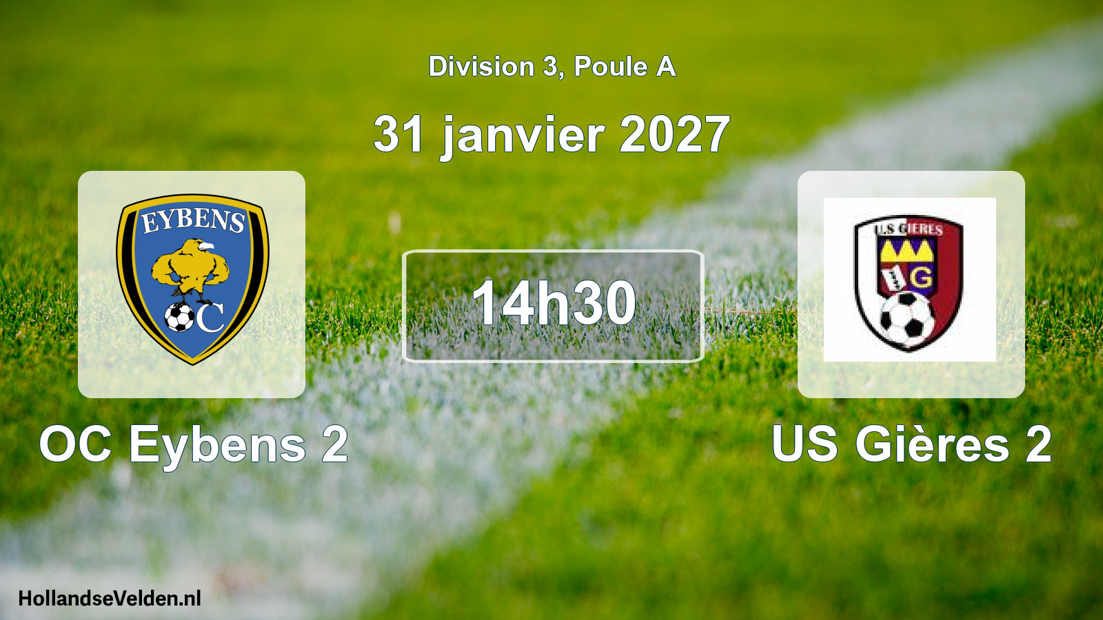 Scheduled Match: OC Eybens 2 - US Gières 2 (31 January 2027)