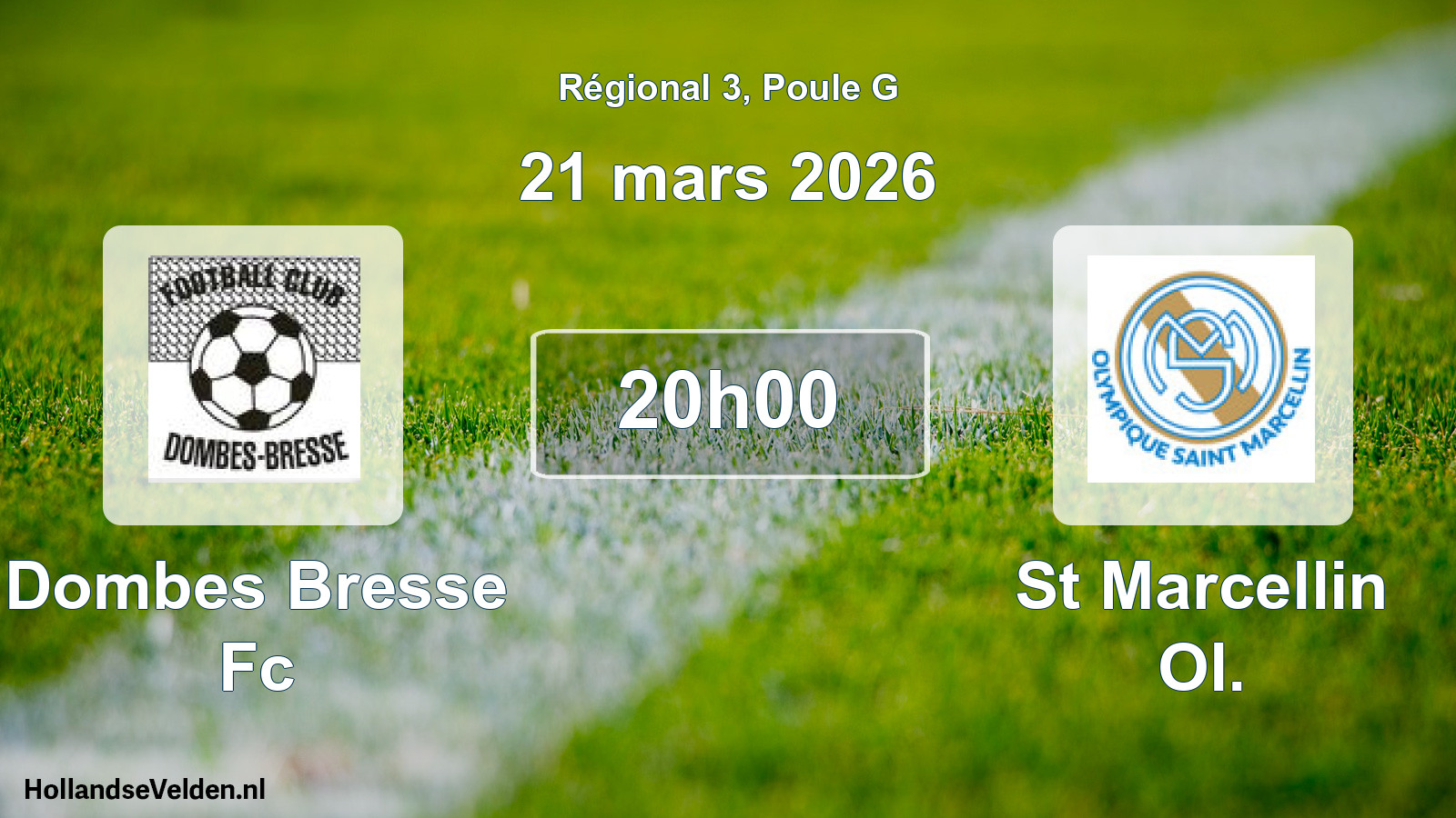 Geplande wedstrijd: Dombes Bresse Fc - St Marcellin Ol. (21 mars 2026)