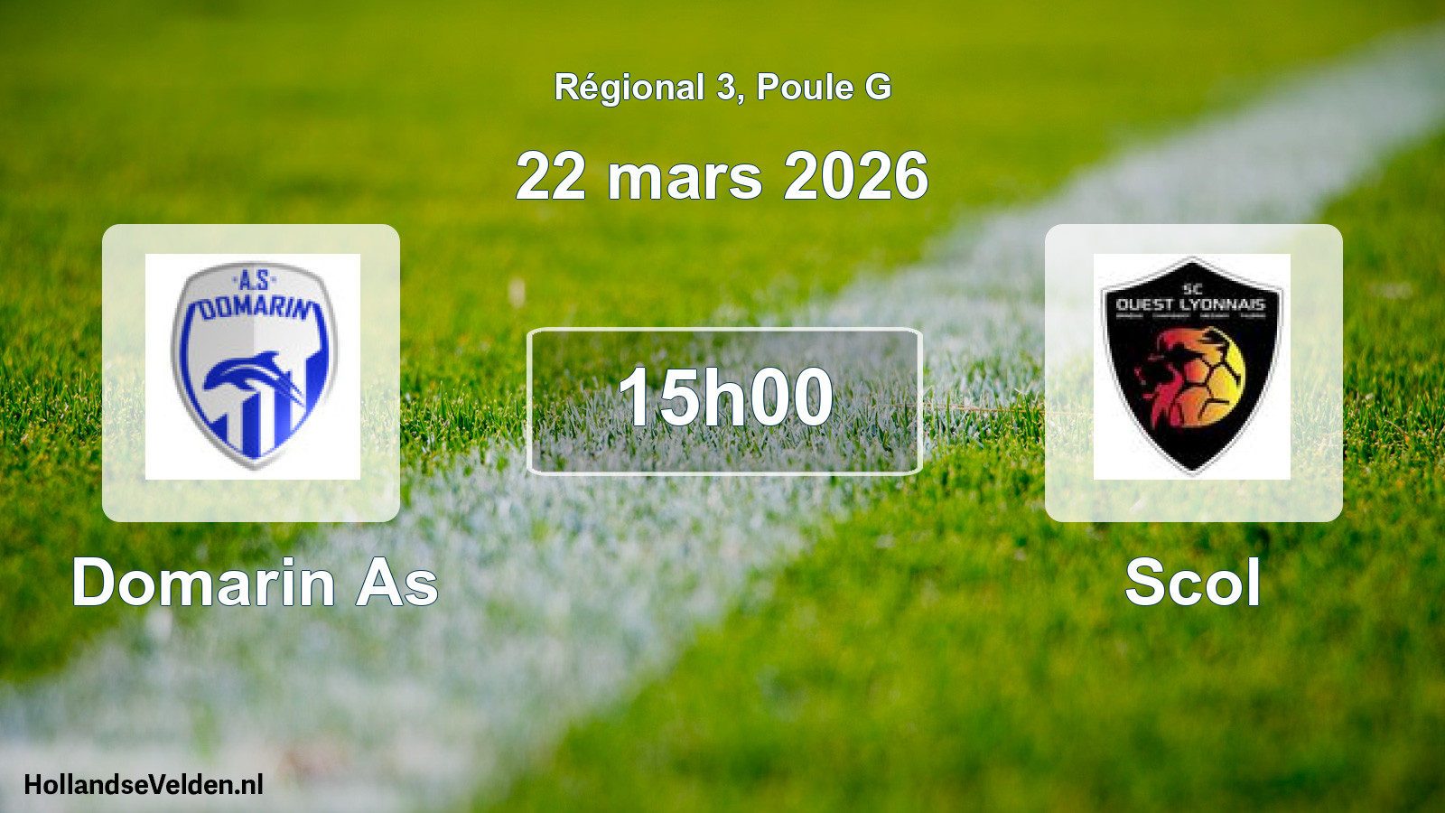 Geplande wedstrijd: Domarin As - Scol (22 maart 2026)
