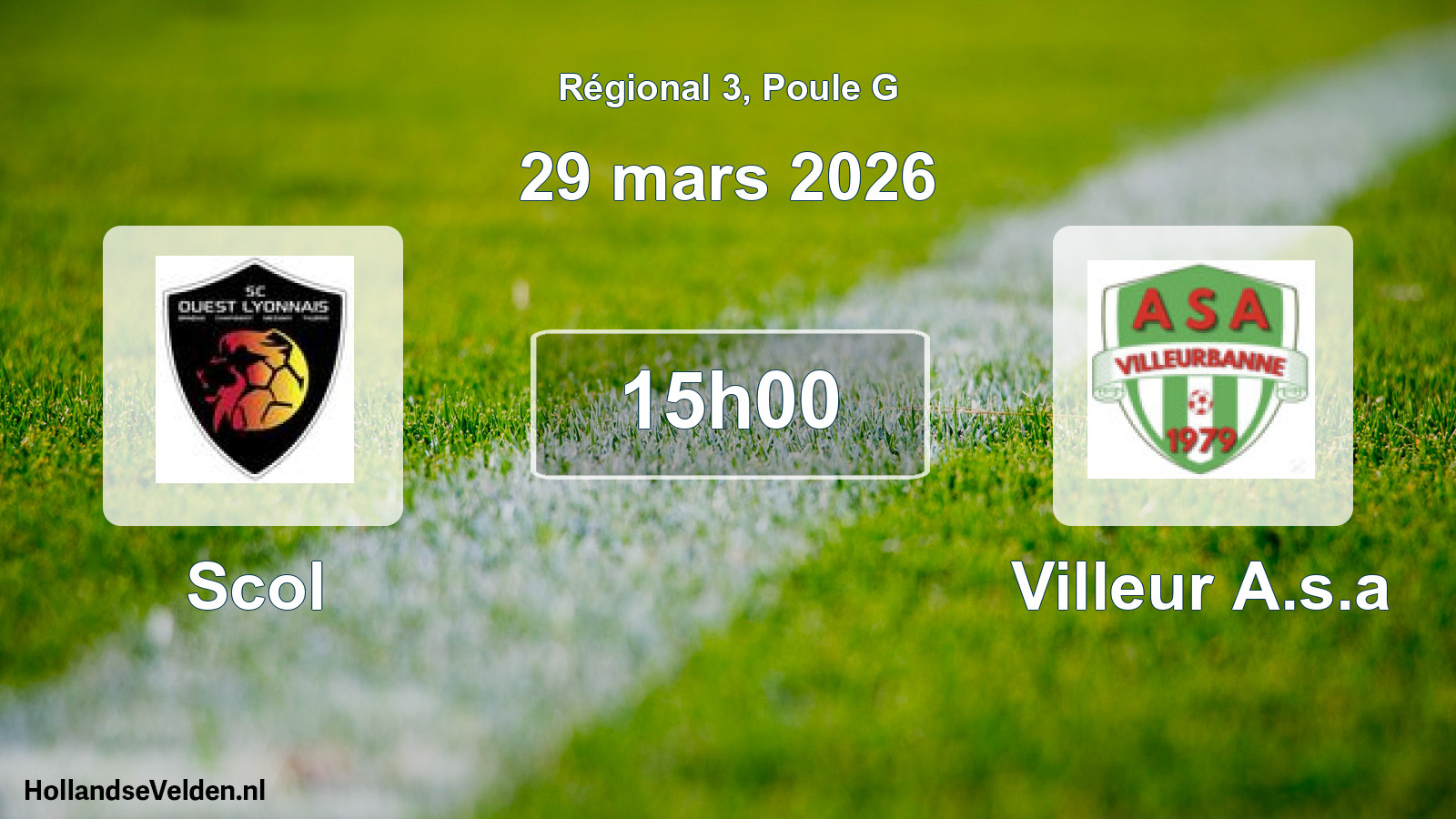 Geplande wedstrijd: Scol - Villeur A.s.a (29 mars 2026)