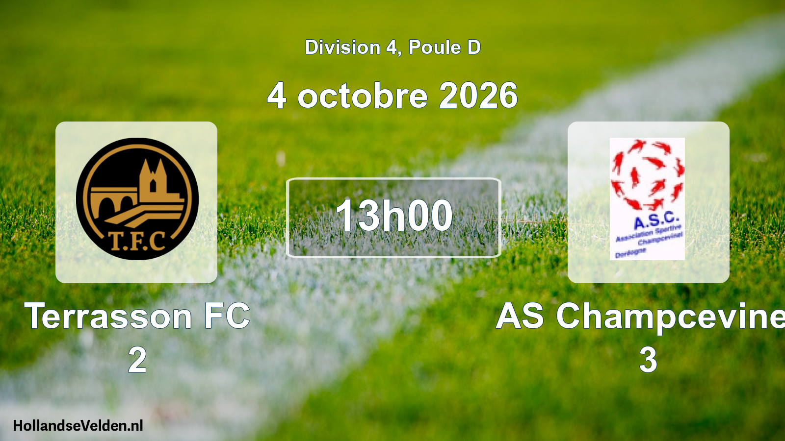 Geplande wedstrijd: Terrasson FC 2 - AS Champcevinel 3 (4 oktober 2026)