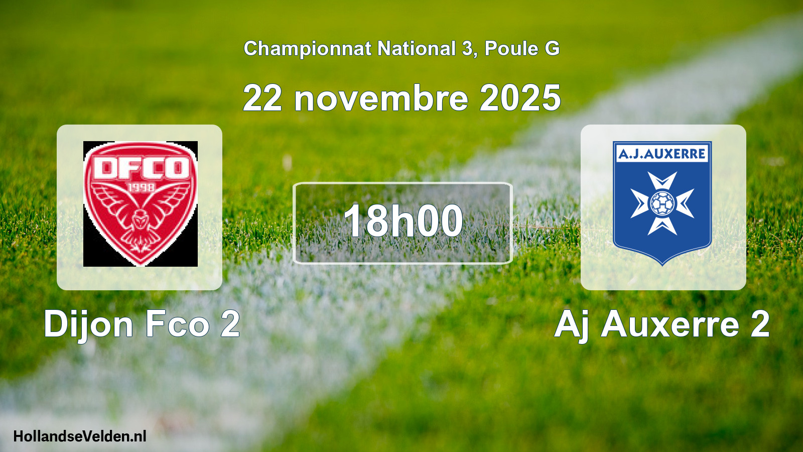Geplande wedstrijd: Dijon Fco 2 - Aj Auxerre 2 (22 novembre 2025)