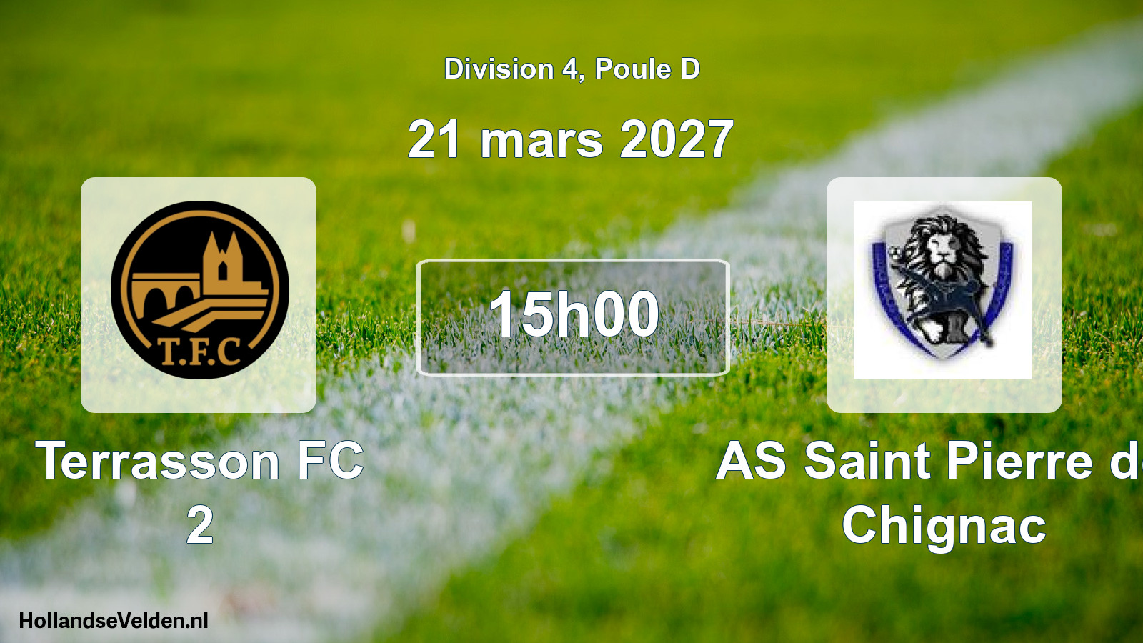 Match programmé: Terrasson FC 2 - AS Saint Pierre de Chignac (21 mars 2027)