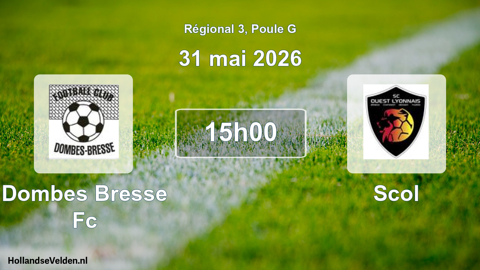 Scheduled Match: Dombes Bresse Fc - Scol (31 May 2026)