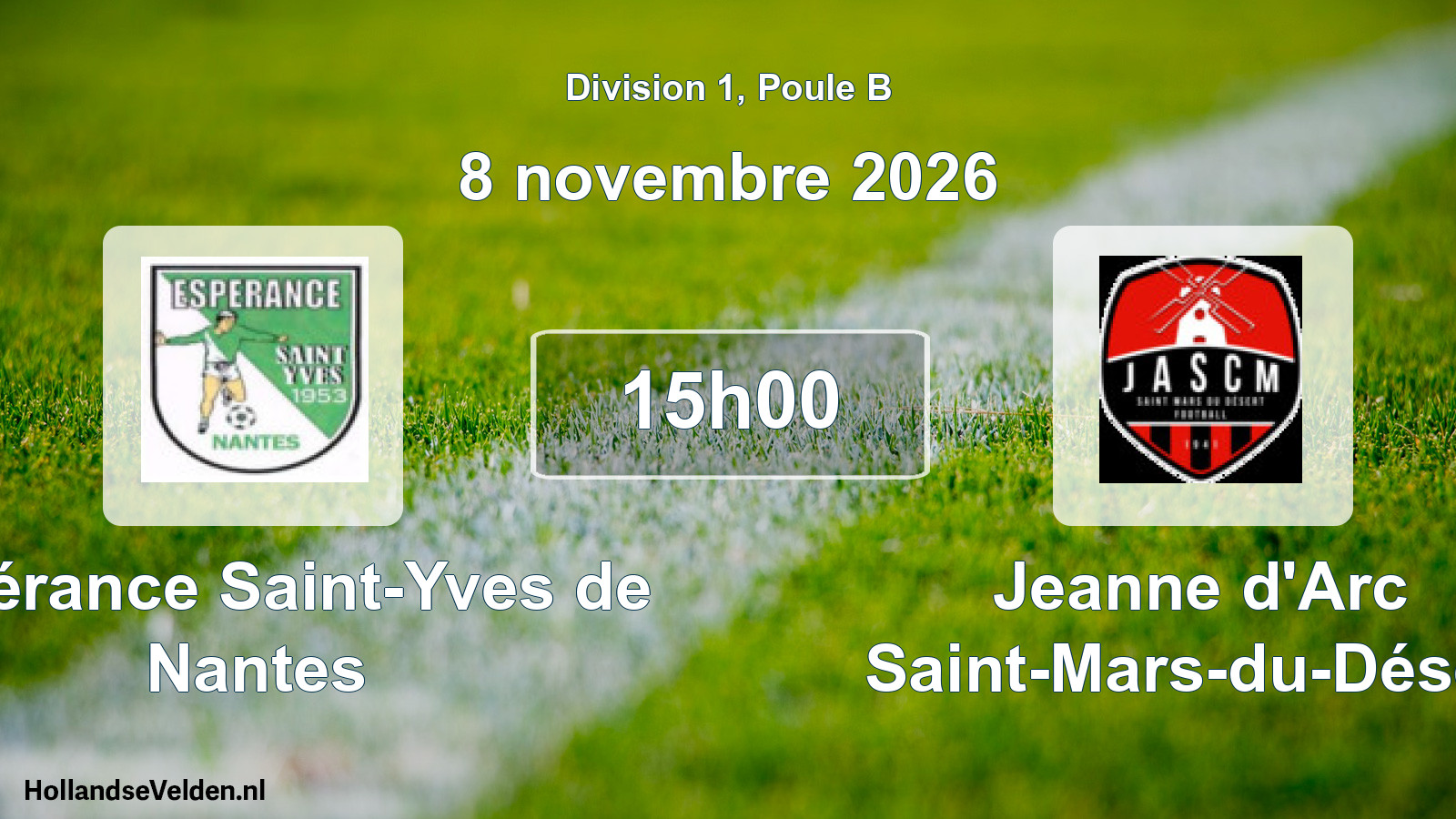 Scheduled Match: Espérance Saint-Yves de Nantes - Jeanne d'Arc Saint-Mars-du-Désert (8 November 2026)