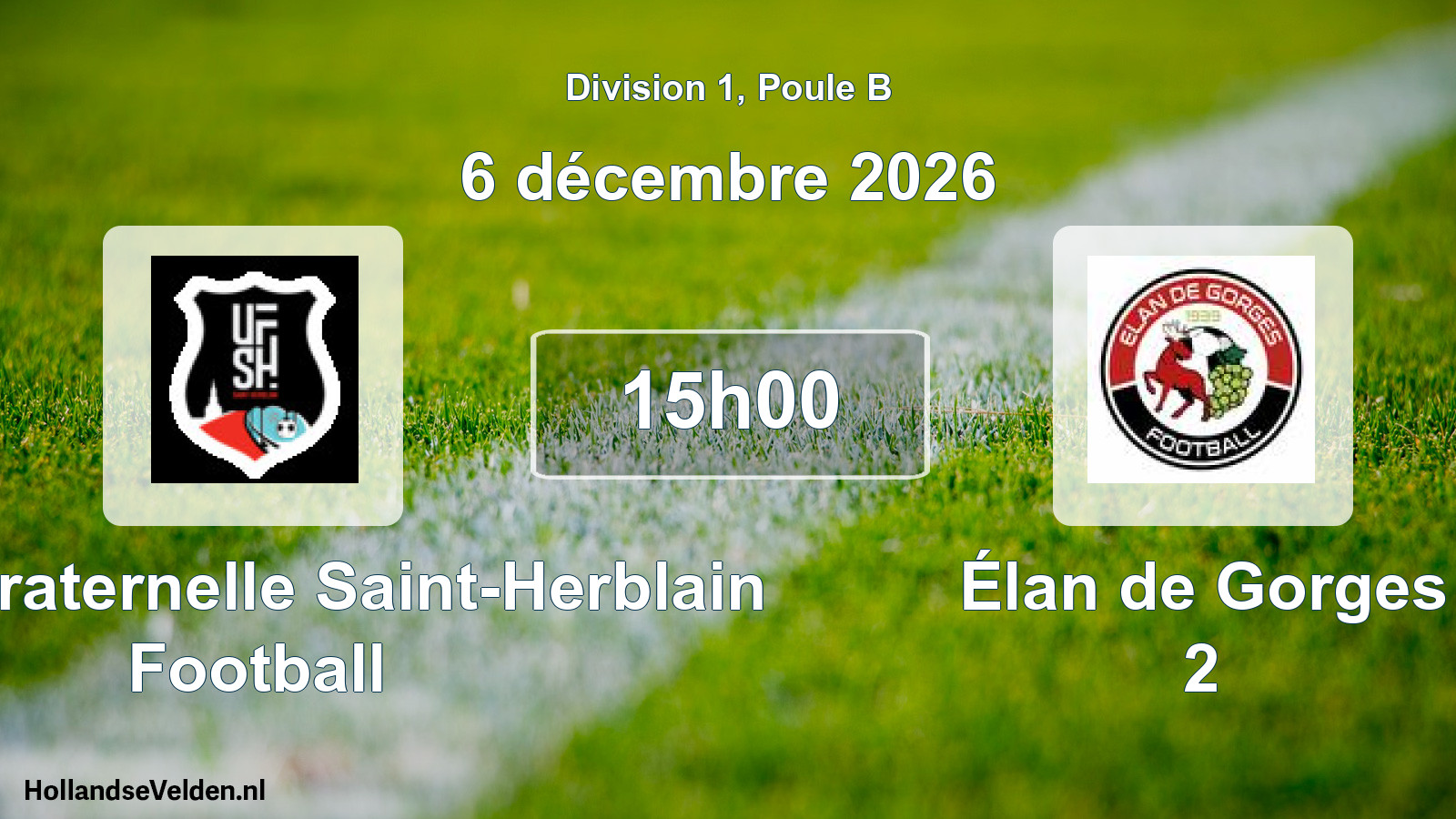 Scheduled Match: Union Fraternelle Saint-Herblain Football - Élan de Gorges 2 (6 December 2026)