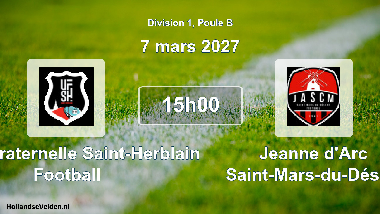 Match programmé: Union Fraternelle Saint-Herblain Football - Jeanne d'Arc Saint-Mars-du-Désert (7 mars 2027)