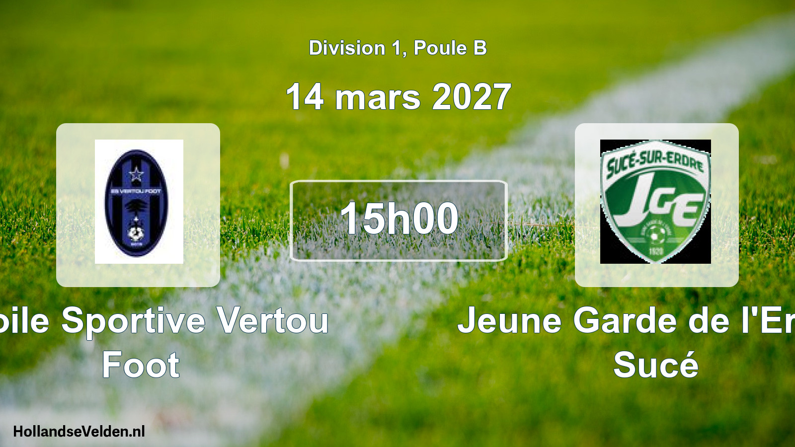 Match programmé: Étoile Sportive Vertou Foot - Jeune Garde de l'Erdre Sucé (14 mars 2027)