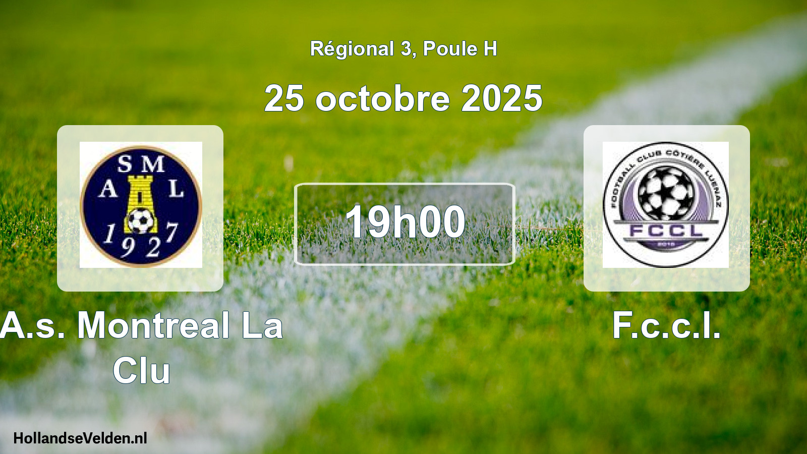 Scheduled Match: A.s. Montreal La Clu - F.c.c.l. (25 October 2025)