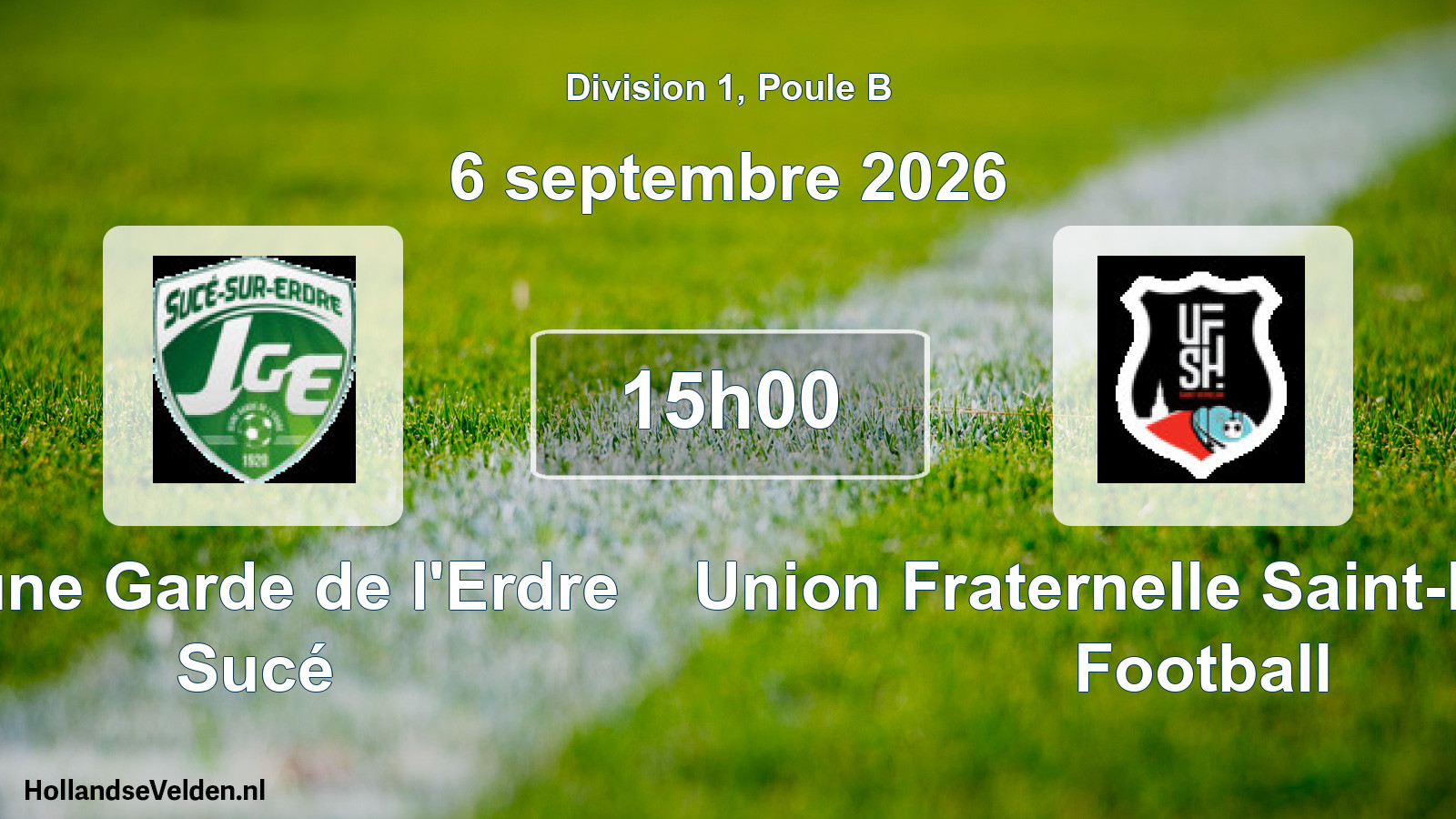 Scheduled Match: Jeune Garde de l'Erdre Sucé - Union Fraternelle Saint-Herblain Football (6 September 2026)