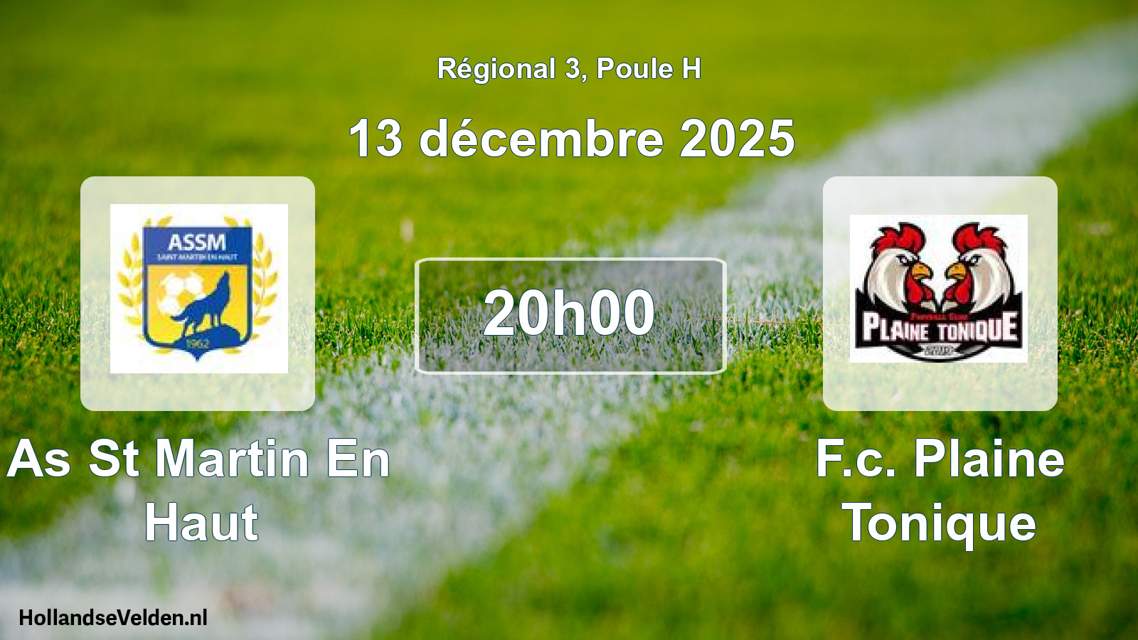 Geplande wedstrijd: As St Martin En Haut - F.c. Plaine Tonique (13 december 2025)