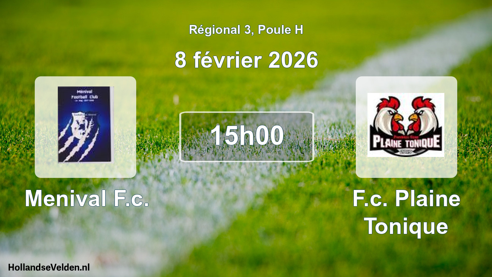 Geplande wedstrijd: Menival F.c. - F.c. Plaine Tonique (8 februari 2026)