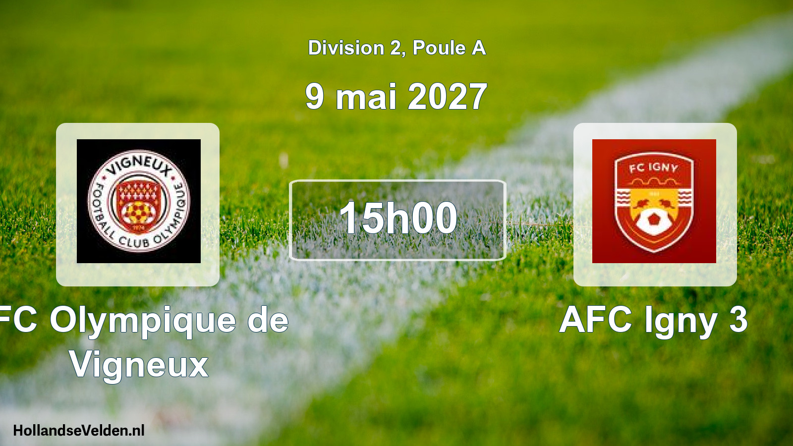 Match programmé: FC Olympique de Vigneux - AFC Igny 3 (9 mai 2027)