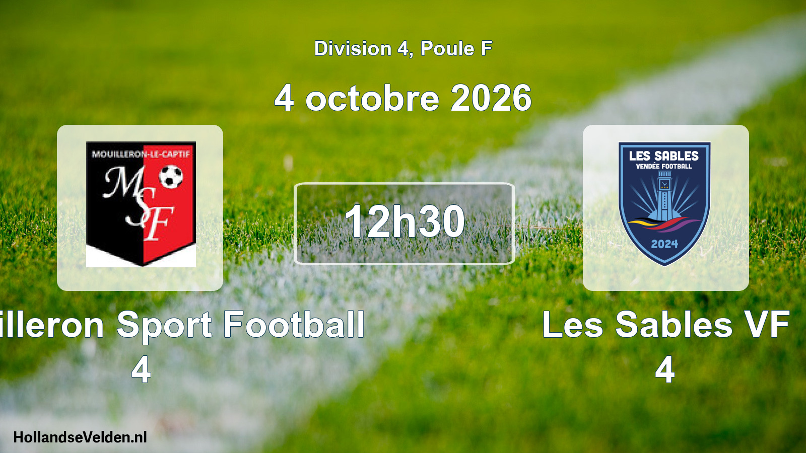 Match programmé: Mouilleron Sport Football 4 - Les Sables VF 4 (4 octobre 2026)