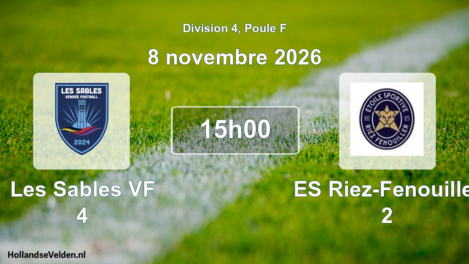 Match programmé: Les Sables VF 4 - ES Riez-Fenouiller 2 (8 novembre 2026)