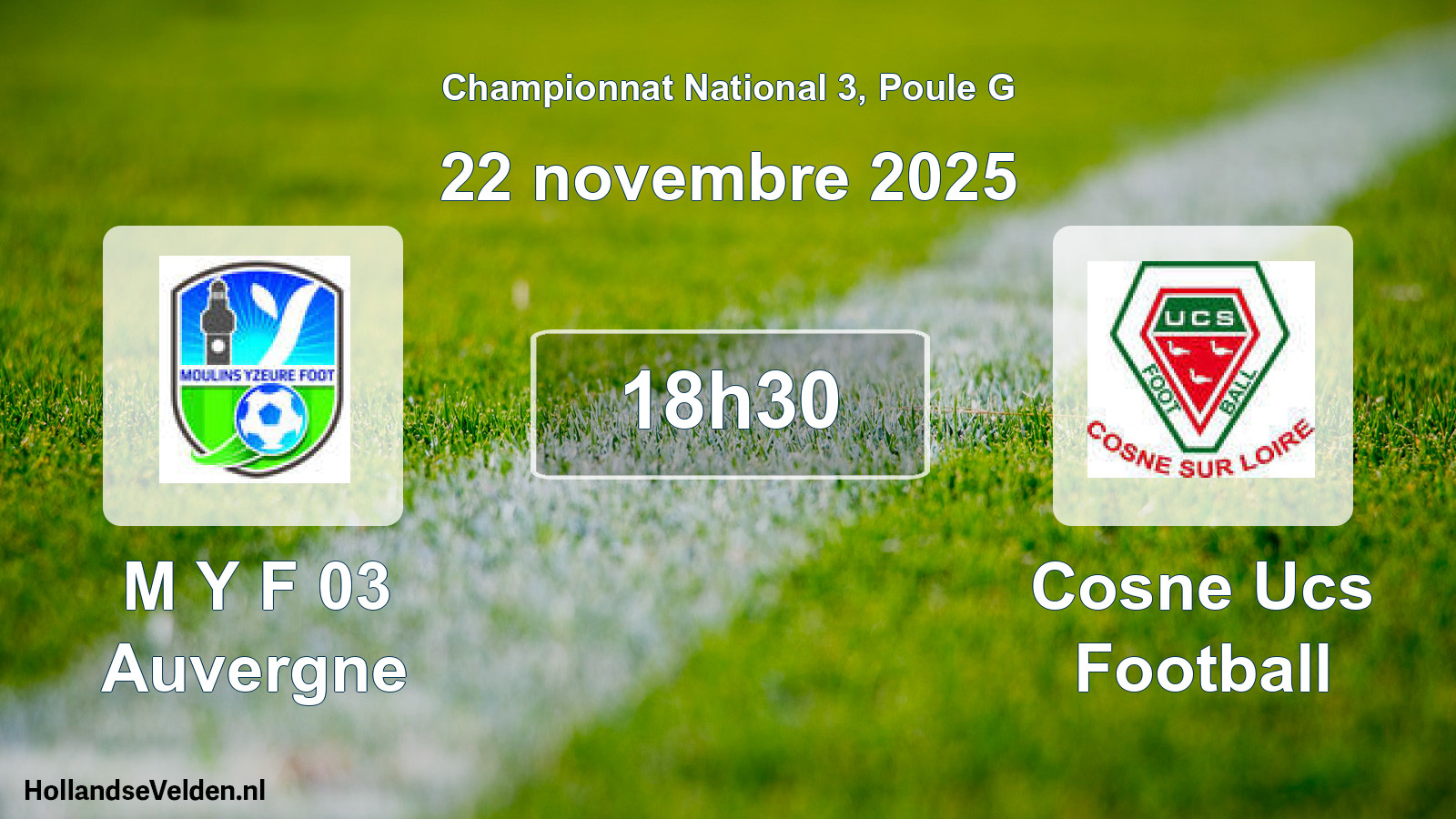 Geplande wedstrijd: M Y F 03 Auvergne - Cosne Ucs Football (22 november 2025)