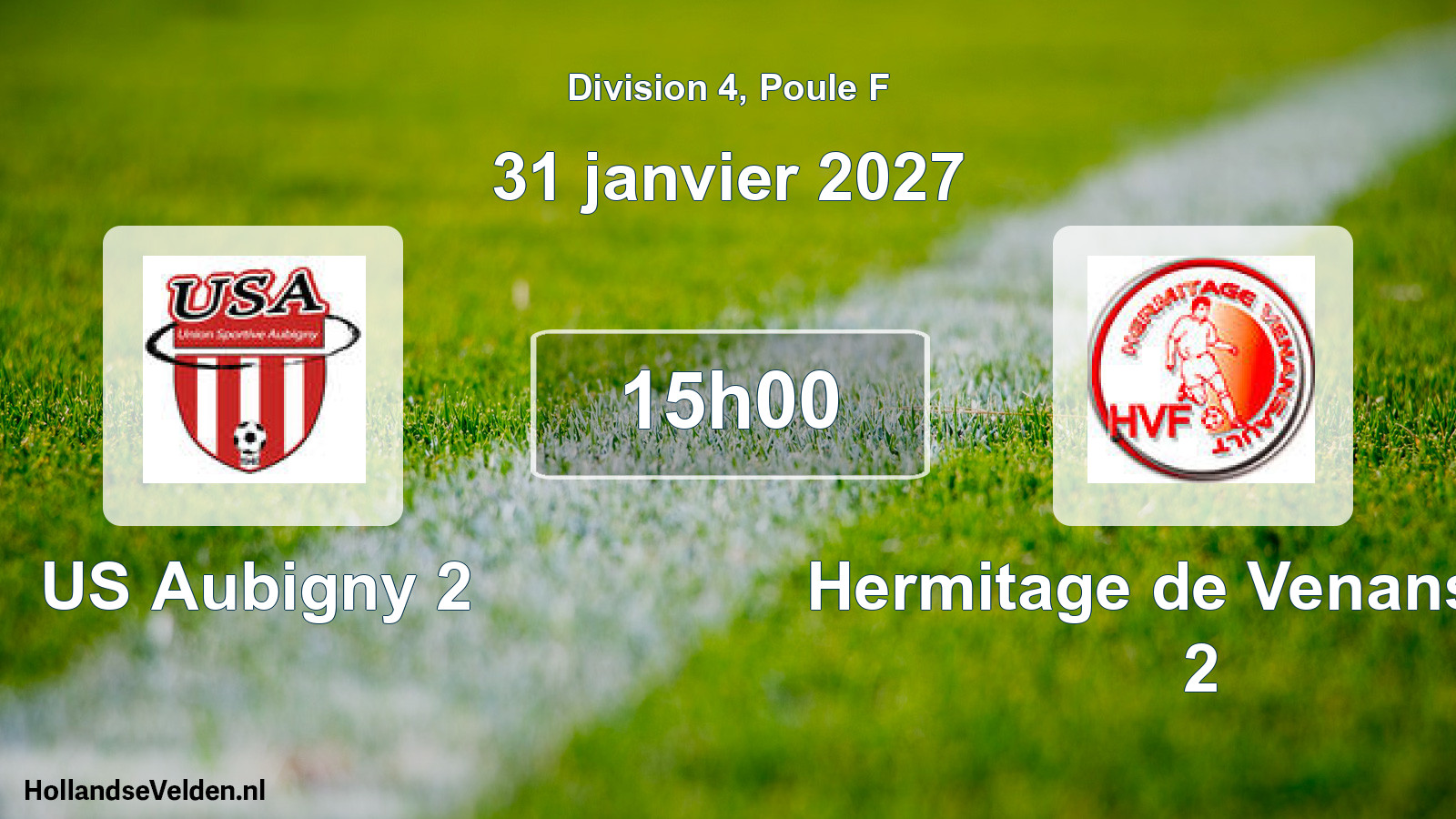 Match programmé: US Aubigny 2 - Hermitage de Venansault 2 (31 janvier 2027)