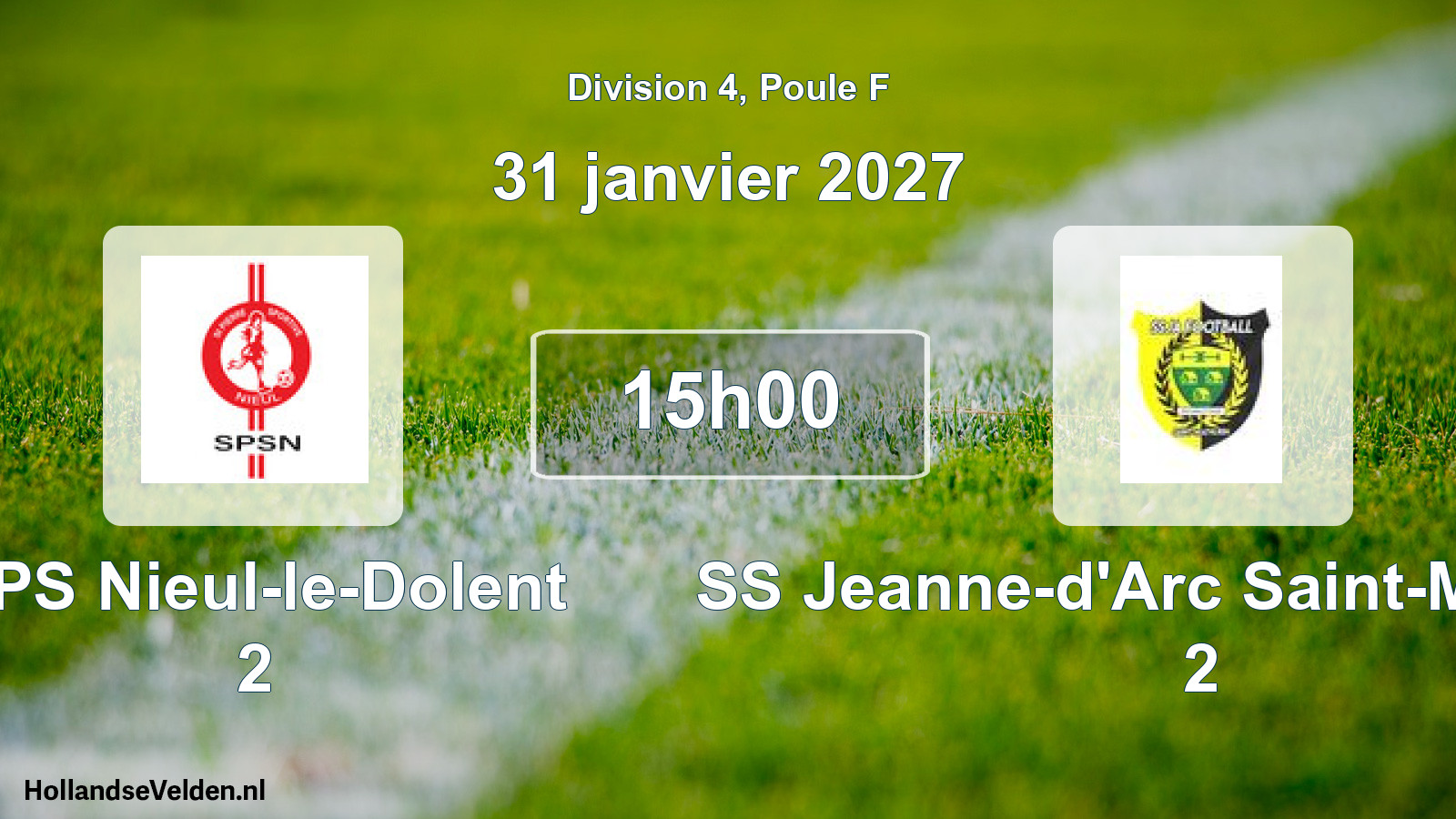 Match programmé: SPS Nieul-le-Dolent 2 - SS Jeanne-d'Arc Saint-Mathurin 2 (31 janvier 2027)